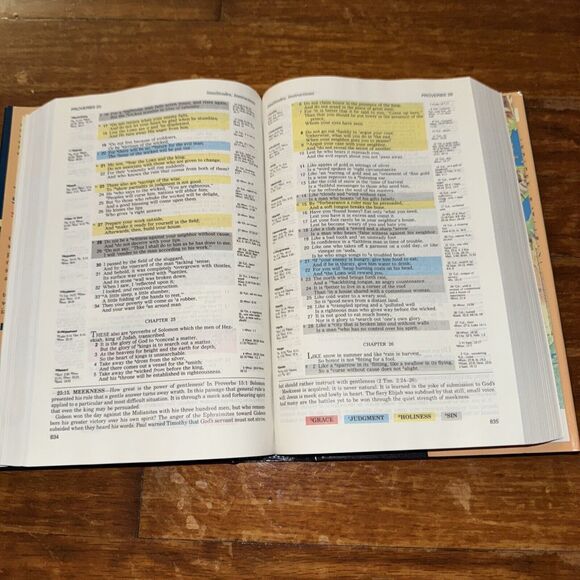 The Topical Chain Study Bible NAS Color Marked Concordance 1983 Hardback DJ - Picture 7 of 14
